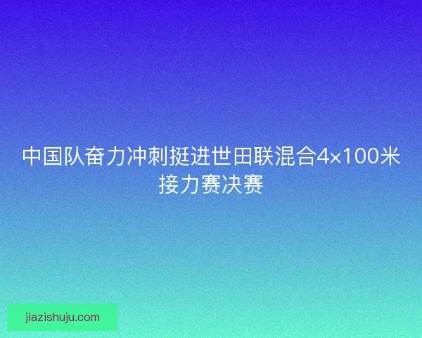 中国队奋力冲刺挺进世田联混合4×100米接力赛决赛